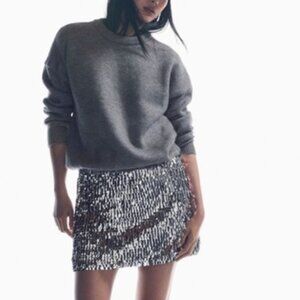 Anthropologie Long sleeve knit and sequin twofer mini dress